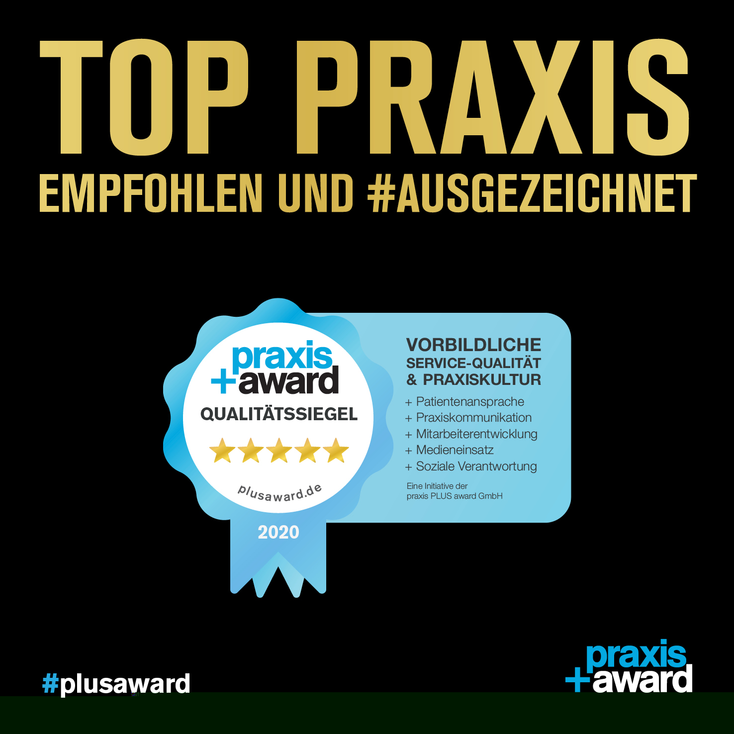 Praxis+Award Qualitätssiegel für All Dente in Kamen